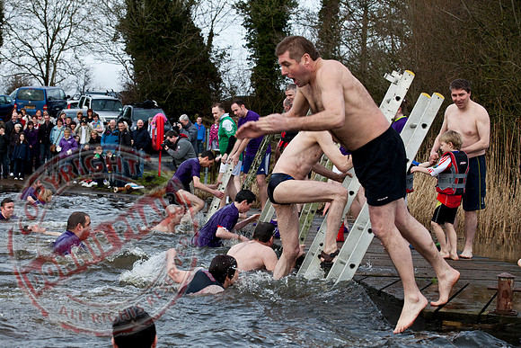 Newtownbutler Residents swim in Lough Erne River at Bun Jetty for Charity.