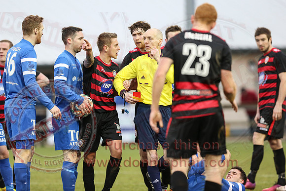 Ballinamallard United (2) V Coleraine (1) in IFA Premier League.