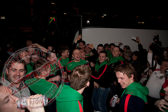 Lisnaskea Emmetts Senior GAA Football Team return home as Intermediate All-Ireland Club Champions.