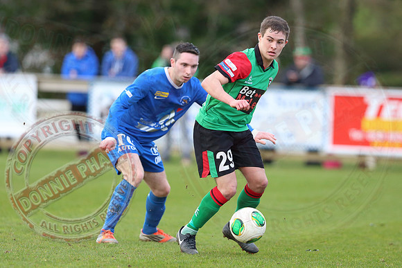 Ballinamallard United (0) V Glentoran (3) in IFA Premiership.
