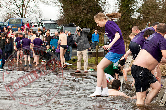 Newtownbutler Residents swim in Lough Erne River at Bun Jetty for Charity.
