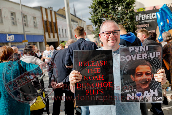 Justice for Noah Donohoe rally at the Diamond in Enniskillen-9