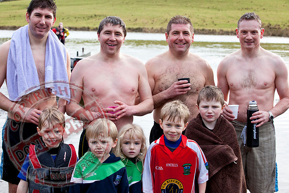 Newtownbutler Residents swim in Lough Erne River at Bun Jetty for Charity.