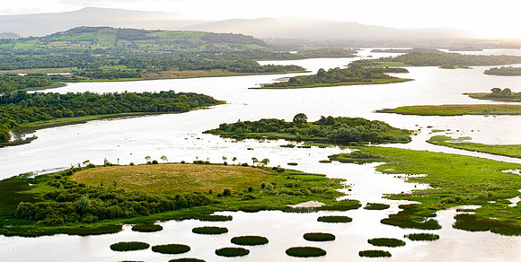 Aerial of Upper Lough Erne as see from Kilmore Quay