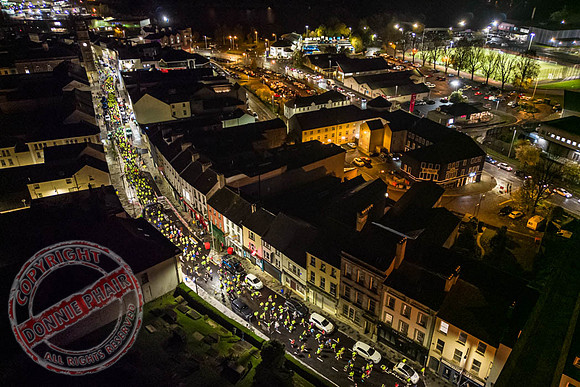 Night-time Aerial photo of Enniskillen Spooktacular 5km