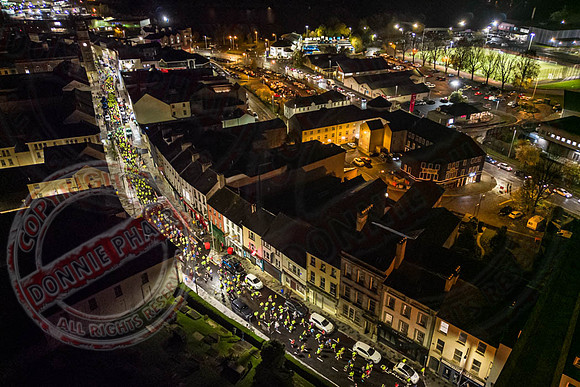 Night-time Aerial photo of Enniskillen Spooktacular 5km