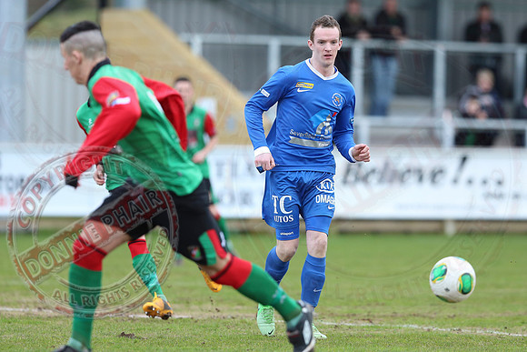 Ballinamallard United (0) V Glentoran (3) in IFA Premiership.
