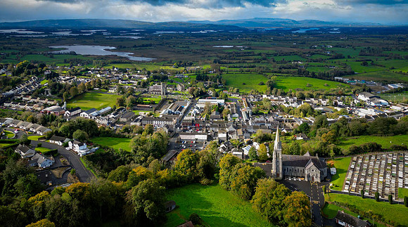Aerial view of The Holy Cross Church Lisnaskea