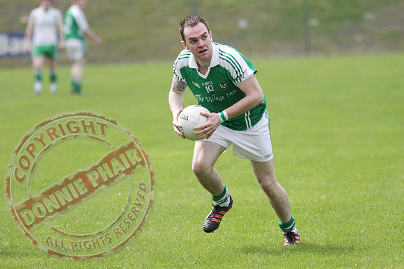 St. Joseph's Ederney V Roslea Shamrocks in Senior Men GAA League Football.