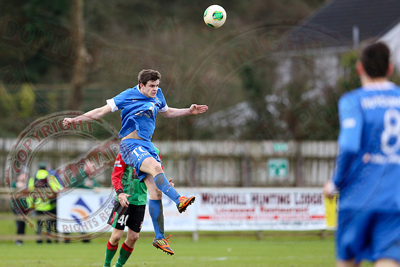 Ballinamallard United (0) V Glentoran (3) in IFA Premiership.
