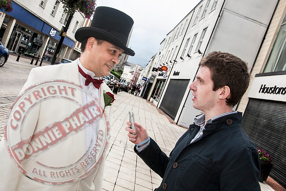 Gay Rights Campaigners protesting outside Enniskillen Townhall in favour of Single Sex Marriage.