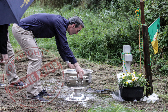 All-Ireland Winning Donegal Manager Jim McGuinness visits his Brother's memorial just outside Lisnaskea.