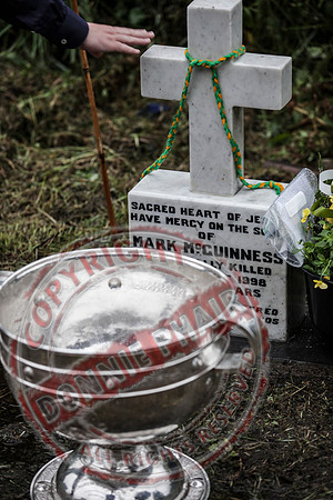 All-Ireland Winning Donegal Manager Jim McGuinness visits his Brother's memorial just outside Lisnaskea.