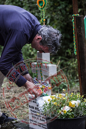 All-Ireland Winning Donegal Manager Jim McGuinness visits his Brother's memorial just outside Lisnaskea.