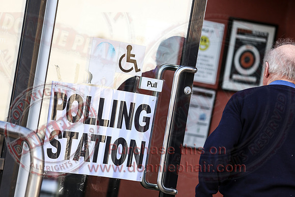 Voters in Lisnaskea Polling Station.