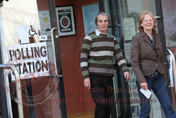 Voters in Lisnaskea Polling Station.