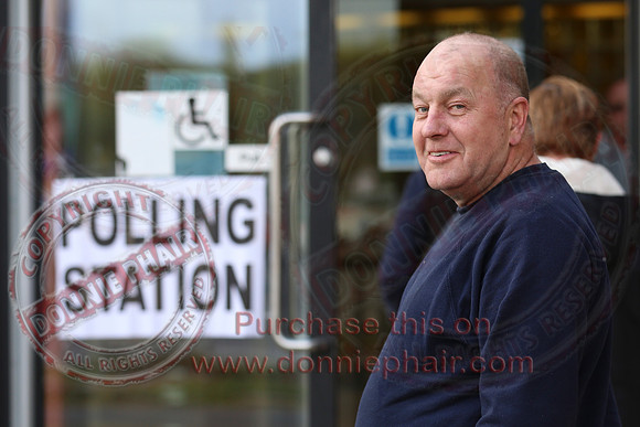 Voters in Lisnaskea Polling Station.
