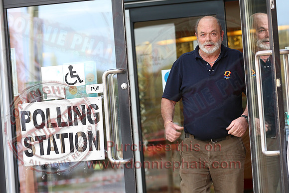 Voters in Lisnaskea Polling Station.
