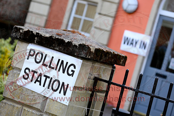 Voters in Newtownbutler Polling Station.