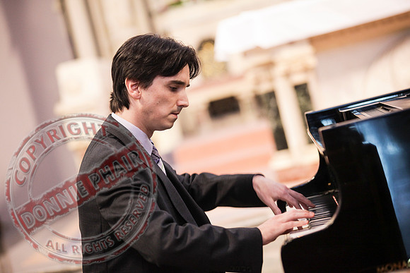 Pianist Gareth Knox in St. Michael's Church, Enniskillen.
