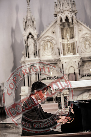 Pianist Gareth Knox in St. Michael's Church, Enniskillen.