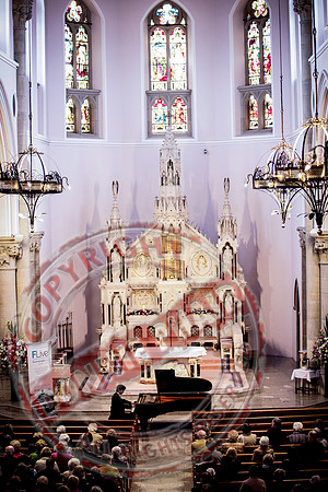 Pianist Gareth Knox in St. Michael's Church, Enniskillen.