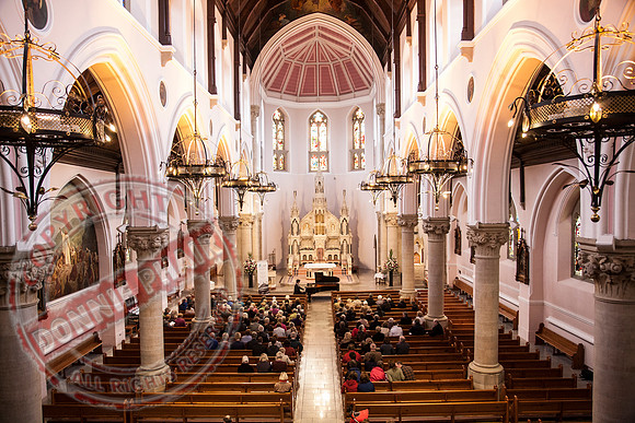 Pianist Gareth Knox in St. Michael's Church, Enniskillen.
