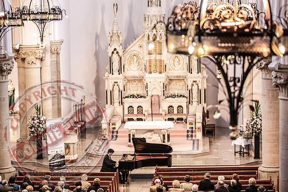 Pianist Gareth Knox in St. Michael's Church, Enniskillen.