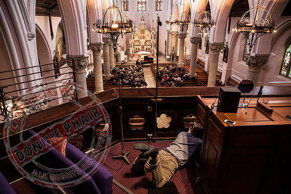 Pianist Gareth Knox in St. Michael's Church, Enniskillen.