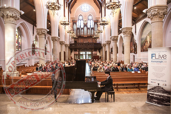 Pianist Gareth Knox in St. Michael's Church, Enniskillen.