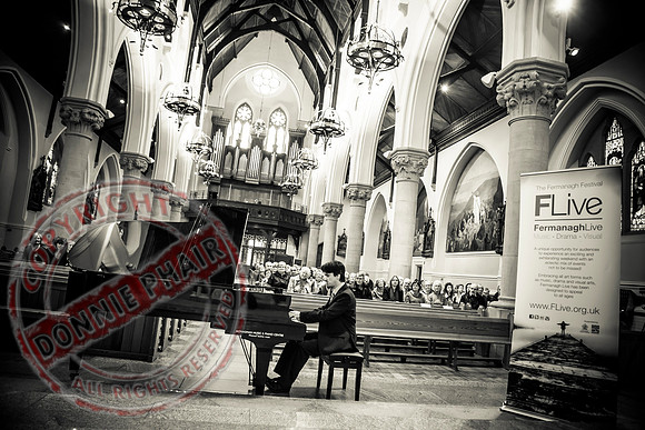 Pianist Gareth Knox in St. Michael's Church, Enniskillen.