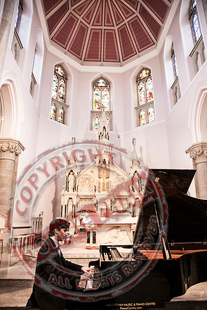 Pianist Gareth Knox in St. Michael's Church, Enniskillen.