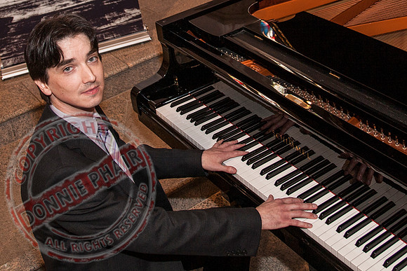 Pianist Gareth Knox in St. Michael's Church, Enniskillen.
