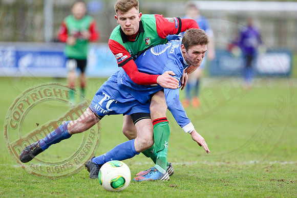 Ballinamallard United (0) V Glentoran (3) in IFA Premiership.