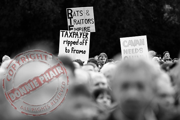 Sean Quinn Senior, Former Irish Billionaire and Fermanagh Businessman, has rally protest in Ballyconnell Cavan.