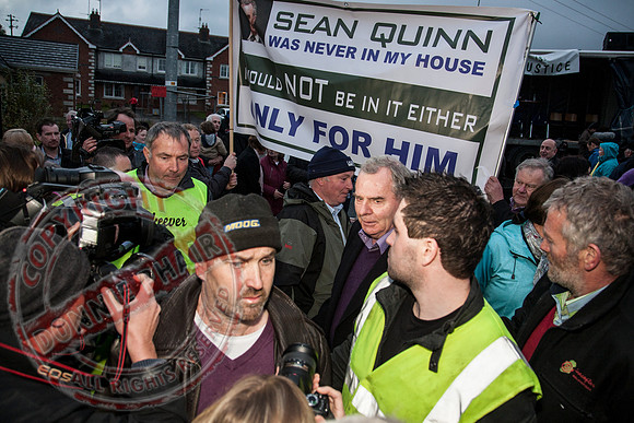 Sean Quinn Senior, Former Irish Billionaire and Fermanagh Businessman, has rally protest in Ballyconnell Cavan.