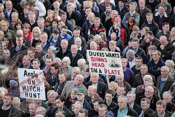Sean Quinn Senior, Former Irish Billionaire and Fermanagh Businessman, has rally protest in Ballyconnell Cavan.