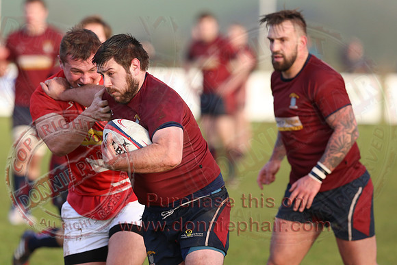 Enniskillen 1st XV (34) V Randalstown (8) in Towns Cup.