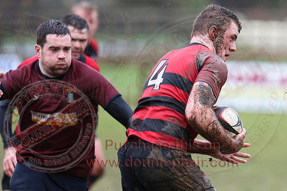 Enniskillen 1st XV (3) V Carrickfergus (20) in Kukri Qualifying Rugby League 2