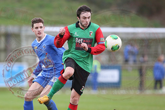 Ballinamallard United (0) V Glentoran (3) in IFA Premiership.