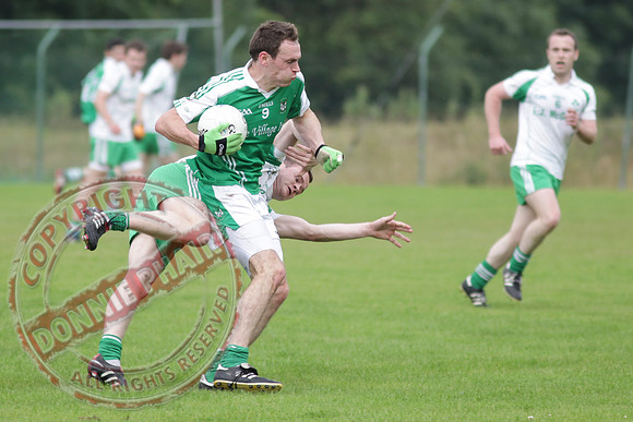St. Joseph's Ederney V Roslea Shamrocks in Senior Men GAA League Football.