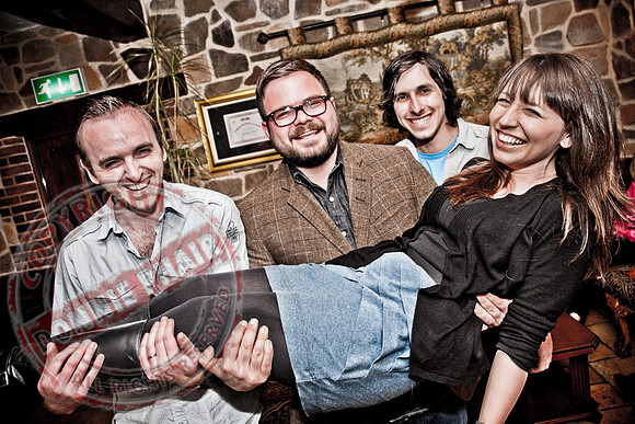 The Blandings Production Crew at the Watermill Restaurant, Lisnaskea.