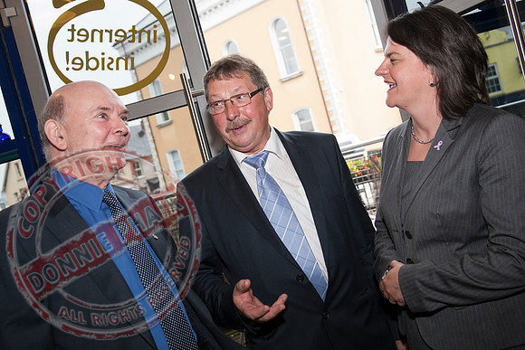 Northern Ireland Finance Minister Sammy Wilson MP meets local Business Representatives in the Clinton Centre, Enniskillen.