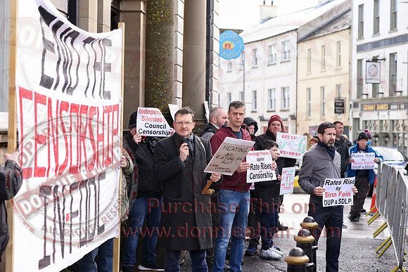 Independent Councillors Protest over Censorship outside Enniskillen Townhall-16