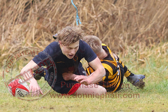 Enniskillen Royall GS 1st AX (13) V RBAI 1st XV (29) in Schools Cup Rugby-19