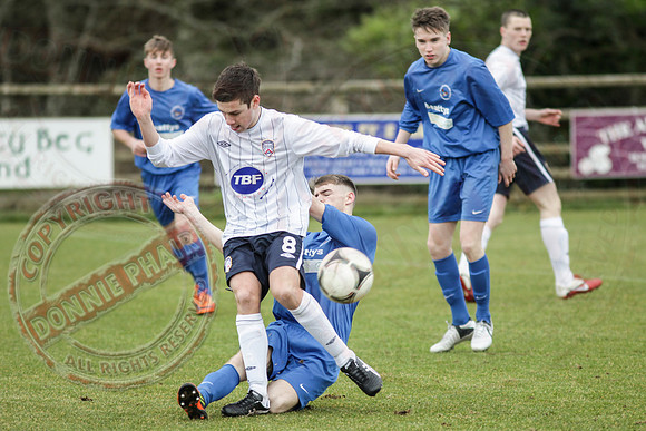 Ballinamallard Youth (1) V Coleraine Colts (0) in IFA Youth League.