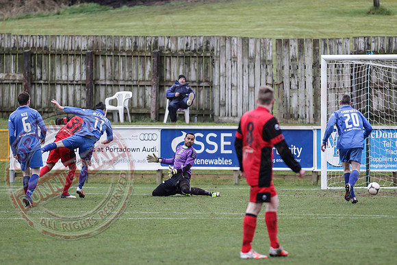 Ballinamallard United FC (4) V Dungannon Swifts (0) in IFA Premiership.