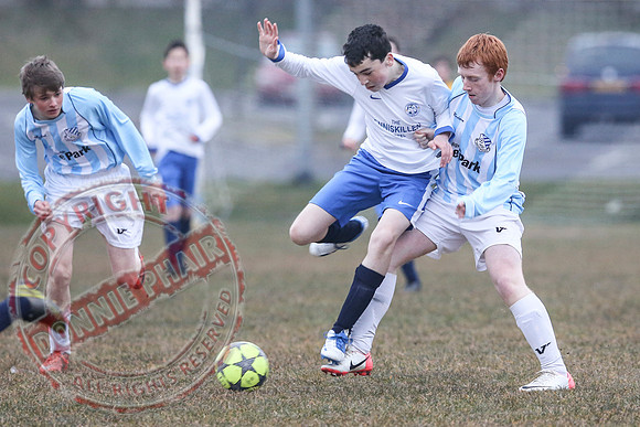Enniskillen Athletic (2) V Lisbellaw United (4) in U15 Brendan Keogh Youth League.
