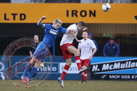 Ballinamallard Youth (1) V Linfield (3) in Harry Cavan Cup Final in Stangmore Park, Dungannon.