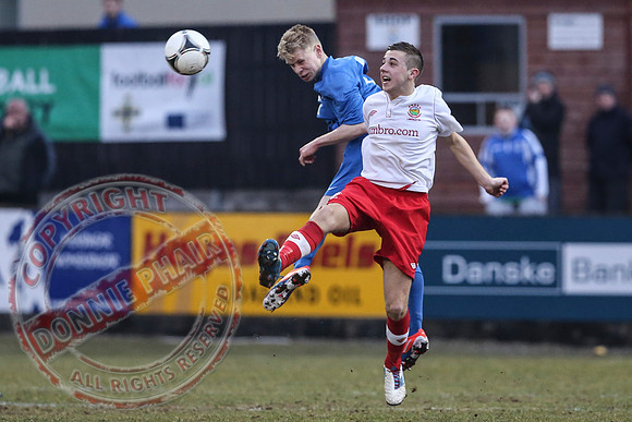 Ballinamallard Youth (1) V Linfield (3) in Harry Cavan Cup Final in Stangmore Park, Dungannon.